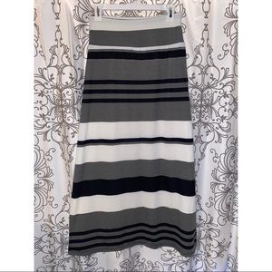 Mossimo Supply Co gray and black striped maxi skirt